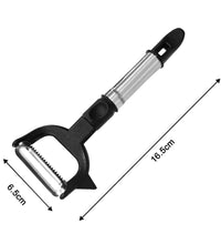 Peeler with handle and dual blades