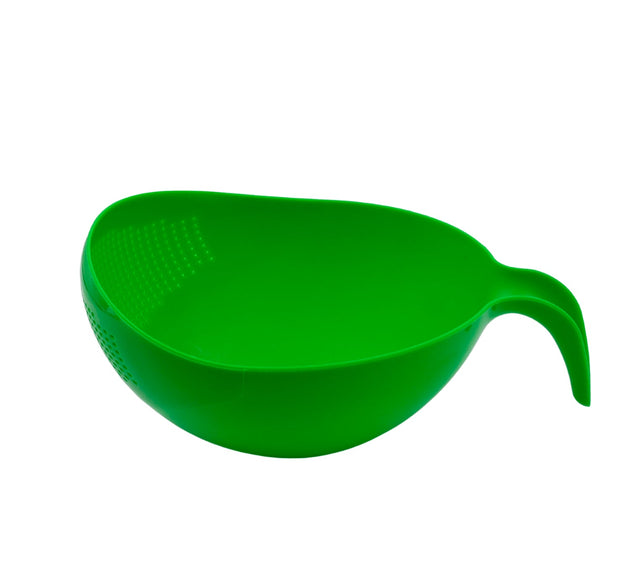 Thick rice bowl with drain basket and handle, convenient for washing.