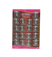 Stainless steel wall hooks, set of 18 pieces