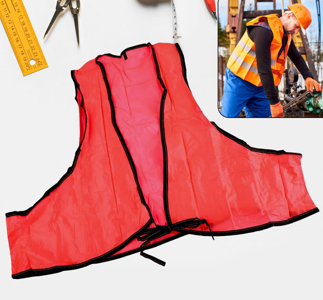 Economy Safety Vest, Soft Vinyl with Tie Closure for Identifying Staff and Volunteers Adult PVC Safety Vest High Visibility for Outdoor Operator