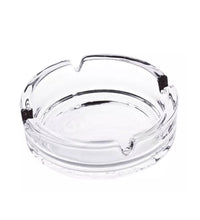 Crystal glass ashtray, perfect for home and office use.