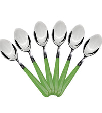 Set of 6 dining spoons with comfortable grip for home use.