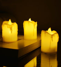 24pc flameless candles with melted design.