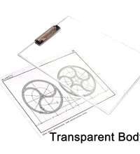 Exam pad with measuring side, transparent and flexible