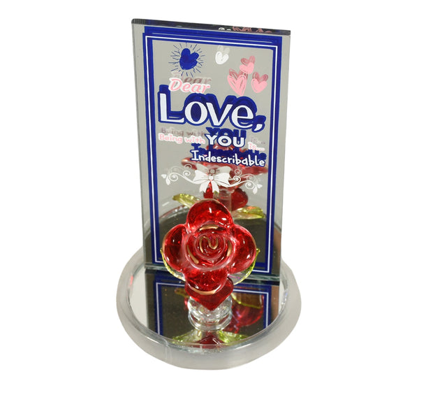 Lovely Rose Gift Showpiece, Love showpiece Valentine's Day Gift, Cute Anniversary, Wedding, Birthday, Boyfriend, Husband Romantic Unique Gift Set, Home Decoration Gift Set (1 Pc)