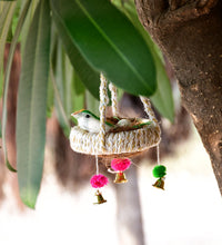 Artificial jute birds nest used as a decorative jhumar