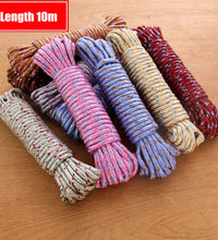 Durable nylon clothesline rope, 10 meters, for multiple uses