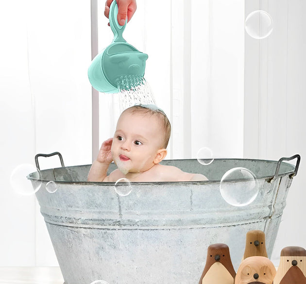 Baby Shampoo Shower Cup Safe Soft Bathing Water Scorpion Baby Bath Tumbler Hair Washing Mug Rainer