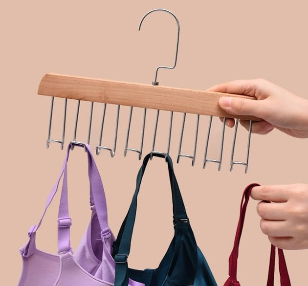 Space Saving 8 Hooks Wooden Hangers (1 Pc)