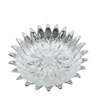 Decorative tray with silver plastic finish