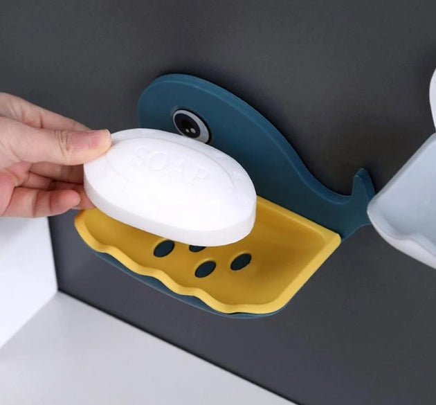 Fish-shaped soap holder, double-layer, wall-mounted