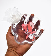 Transparent hot water bag with cover.