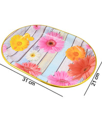 Medium Plastic Flower Printed Design Serving Tray