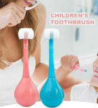 Training toothbrush with soft bristles and silicone head for kids, age 2-12.