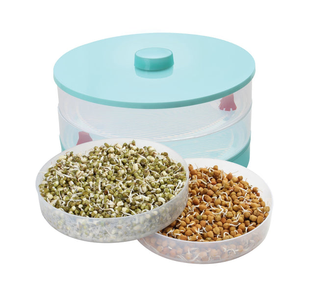 Ganesh sprout maker bean bowl, 1800 ml, shown from multiple angles.