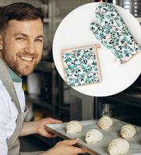 Heat-protective cotton mitts for oven use