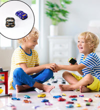 Set of mini pull back cars, vibrant colors, perfect for kids' entertainment.