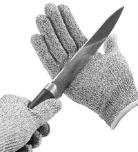 Anti-cutting resistant gloves for hand safety and protection.