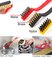 Cleaning brush set with mini wire brushes for tough jobs