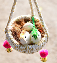 Handmade jute birds nest for decorative purposes