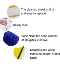 Two-sided window cleaner for glazed surfaces, showcasing its practical design and cleaning effectiveness