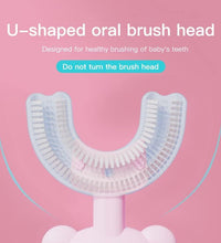 U-Shaped Infant Toothbrush with Baby Bear Design and Soft Bristles