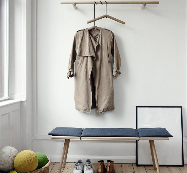 Wooden suit hanger for coats and clothes