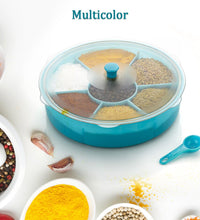 Multi-compartment dry-fruit and spice box with spoon