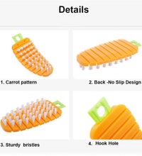 Vegetable scrubber, carrot shape, for fruits and potatoes