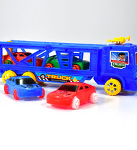 Toy truck with four small cars