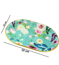 Big Plastic Flower Printed Design Serving Tray 