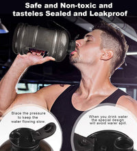 Gallon water bottle with strainer for gym use