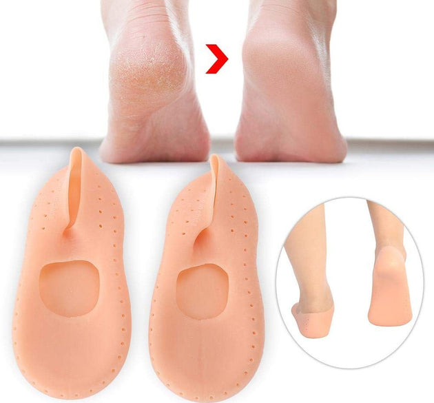 Anti-crack silicone gel socks for foot protection