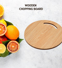 Large round wooden chopping board