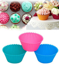 Silicone mould for cupcakes, non-stick surface.