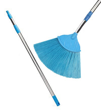 Grey broom with a long handle