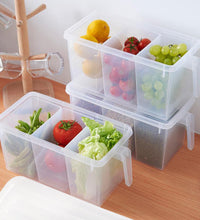 Clear refrigerator organizer box with lid