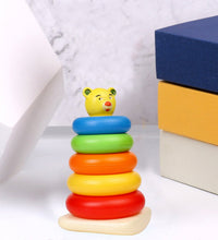 Plastic teddy stacking rings toy for kids.