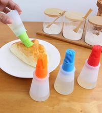 Oil bottle with silicone brush for cooking