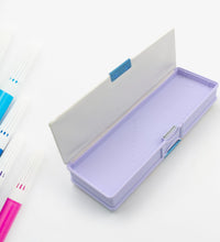 Kids' pencil box with fun cartoon design and two storage sections