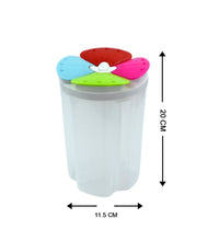 Transparent airtight container for food with 4 sections