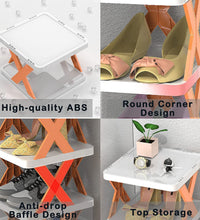 Shoe rack with shoes