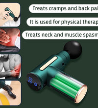 Percussion therapy machine for pain relief, includes multiple massage heads.