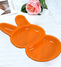 Six-piece multicolor rabbit-shaped dish set for children