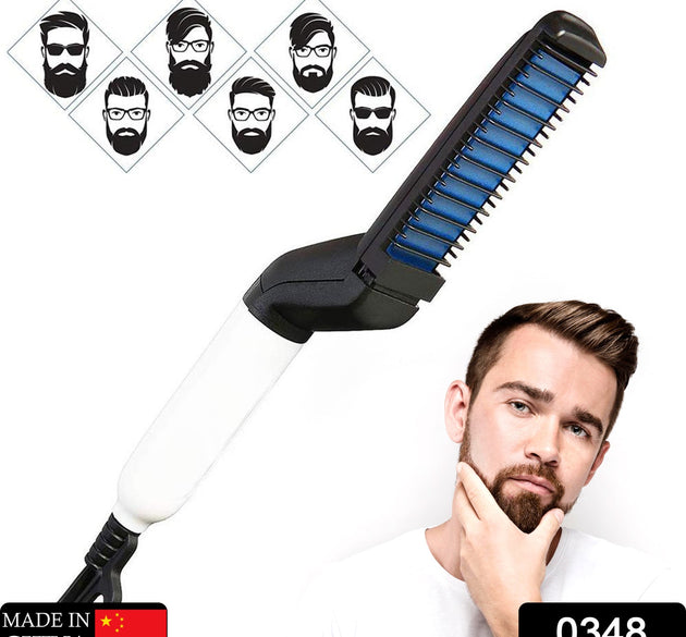 Beard and hair curling straightener, comb design.