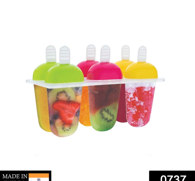 Set of 6 multicolor kulfi and ice cream molds