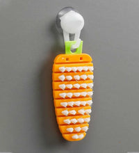 Vegetable scrubbing brush, non-toxic, carrot shape for cleaning