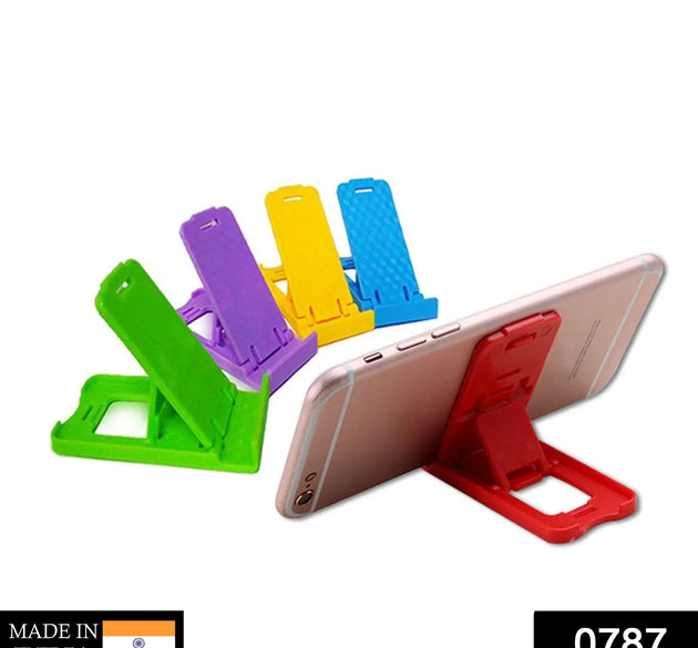 Portable foldable mobile holder stand for convenient phone use.