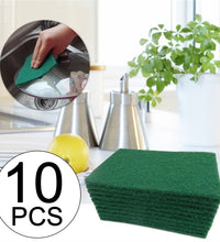 Aqua green scrub pads for cleaning, 10-pack.