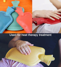 Convenient medium rubber hot water bag for warming and pain relief.